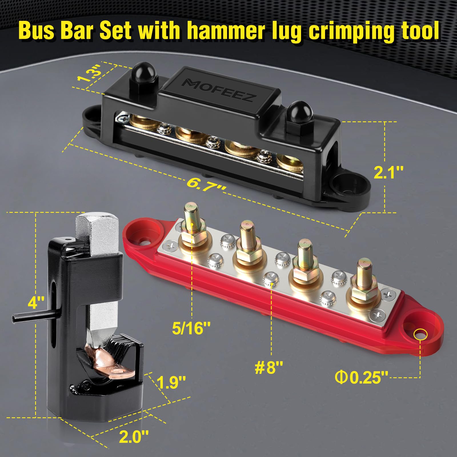 Amazon.com: MOFEEZ Power Distribution Block Bus Bar 4 × 5/16
